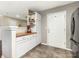 Kitchen with white cabinets, butcher block countertops and a breakfast bar at 2711 Rozzelles Landing Dr, Charlotte, NC 28214