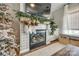 Modern fireplace with a geometric tile surround at 11621 Clear Day Ct, Charlotte, NC 28269