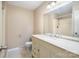 Clean bathroom, featuring a vanity with marble top and shower at 161 Eastcliff Se Dr, Concord, NC 28025