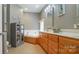 Modern bathroom with double vanity, jacuzzi tub, and separate shower at 412 Cornerstone Dr, Taylorsville, NC 28681