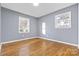 Simple bedroom with hardwood floors and gray walls at 1203 Northwoods Dr, Kings Mountain, NC 28086