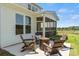 Fire pit and seating area on a spacious patio at 208 Coronado Ave # 47, Matthews, NC 28104