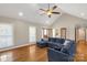 Spacious living room with hardwood floors and a sectional sofa at 128 Ferguson Ridge Rd, Clover, SC 29710