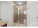 Large walk-in shower with glass enclosure at 10113 Allison Taylor Ct, Cornelius, NC 28031