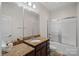 Bathroom with single vanity and shower/tub combo at 10113 Allison Taylor Ct, Cornelius, NC 28031