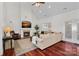 Comfortable living room with fireplace and hardwood floors at 10113 Allison Taylor Ct, Cornelius, NC 28031