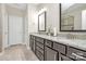 Double vanity bathroom with granite countertops and large shower at 4146 La Crema Dr, Charlotte, NC 28214