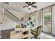 Bright home office with a view and modern decor at 703 Hoke Ln, Davidson, NC 28036