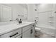Clean bathroom with tub and single vanity at 711 Hoke Ln, Davidson, NC 28036