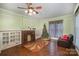 Spacious living room with hardwood floors and a fireplace at 302 Charlotte St, York, SC 29745