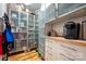 Well-organized pantry with frosted glass cabinet doors and plenty of storage space at 1115 Stony Point Rd, Kings Mountain, NC 28086