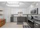 Kitchen featuring stainless steel appliances, two-toned cabinets, and ample counter space at 2654 Saddlewood Cir, Concord, NC 28027