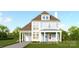 Two-story house with light blue siding, brown roof, and a front porch at 4935 Morning Mist Dr # 198, Sherrills Ford, NC 28673