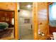 Bathroom with a walk-in shower and wood features at 633 Weston Acres Rd, Fort Lawn, SC 29714