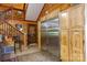 Kitchen with stainless steel refrigerator and wood cabinets at 633 Weston Acres Rd, Fort Lawn, SC 29714
