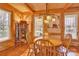 Bright dining room with wood table and chairs, hardwood floors at 917 Patrick Johnston Ln, Davidson, NC 28036