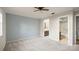 Spacious bedroom with ceiling fan and access to a full bathroom at 2712 New Hamlin Way, Charlotte, NC 28210