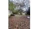 Backyard view with trees and scattered leaves on the ground at 3417 Beaty Rd, Gastonia, NC 28056