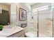 Bathroom with vanity, toilet, and a large glass shower at 5100 Verona Rd # 96, Charlotte, NC 28213