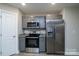 Modern kitchen with gray cabinets, stainless steel appliances, and granite countertops at 1014 Kansas St, Kannapolis, NC 28083