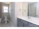 Bathroom with double vanity and a view of a bedroom at 169 Wylie Trl, Statesville, NC 28677