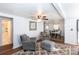 Cozy living room with hardwood floors and a dining area at 1020 Harper Keefe Rd, Indian Land, SC 29707