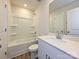 Clean bathroom with a tub, shower, and vanity at 4028 Bufflehead Dr, Charlotte, NC 28269