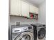 Laundry room with washer, dryer, and overhead cabinets at 127 Morning Mist Ln # D, Mooresville, NC 28117