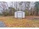 White metal storage shed in backyard at 2124 Mcbrayer Springs Rd, Shelby, NC 28150