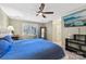 Large Primary bedroom with king-size bed, TV, and plenty of space at 11724 Cricketfield Ct, Charlotte, NC 28277