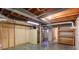 Unfinished basement with wood shelving, concrete floor, and HVAC at 236 Sidesmur Ne Ct, Concord, NC 28025