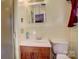 Clean bathroom with single sink vanity and shower at 236 Sidesmur Ne Ct, Concord, NC 28025