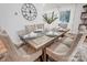 Modern dining room with a rustic wooden table and six chairs at 1410 Deborah Cir, Shelby, NC 28150