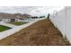 Sloped backyard with a white fence at 138 Gray Willow St, Mooresville, NC 28117