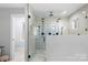 Modern bathroom with a large walk-in shower at 8478 Rocky River Rd, Harrisburg, NC 28075