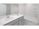 Main bath with double vanity, garden tub, and hexagon tile floor at 185 Giant Oak Ave, Statesville, NC 28677