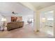 Living room with fireplace and view into dining area and kitchen at 1958 Riverhill Dr, Shelby, NC 28152