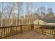 Wooden deck overlooks private wooded backyard at 3433 Leaning Pine Dr, Lincolnton, NC 28092