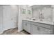 Modern bathroom with double vanity and tiled floor at 524 Trading Post Ln, York, SC 29745