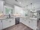 Modern kitchen with white cabinets and granite countertops at 1308 Pleasant Plains Rd, Matthews, NC 28105