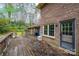 Wooden deck with access from the back of the house at 309 7Th St Ne Pl, Conover, NC 28613