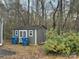 Exterior view of storage shed in a wooded backyard at 515 37Th Sw St, Hickory, NC 28602