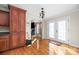 Dining area with hardwood floors and access to the back yard at 1350 Kensington Cir, Newton, NC 28658