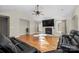 Spacious living room with hardwood floors, fireplace, and vaulted ceiling at 1350 Kensington Cir, Newton, NC 28658