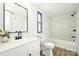 Clean bathroom with white vanity and tub/shower combo at 1888 Sandelwood Dr, Rock Hill, SC 29730