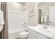 Bathroom with tub, shower, and single vanity at 1805 Woodlands Pointe Dr, Charlotte, NC 28216