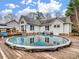 Round above-ground pool with wooden deck at 944 Pleasant Ridge Rd, Fort Mill, SC 29715