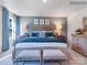 Serene bedroom with king-size bed and teal bedding at 1070 S Old Trade St, Edgemoor, SC 29712