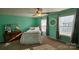 Bedroom with twin bed and window at 156 Boiling Brook Dr, Statesville, NC 28625