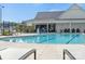 Inviting community pool with lap lanes, lounge chairs, and an accessible lift at 511 Sunharvest Ln, Indian Trail, NC 28079